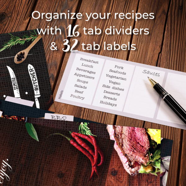 Recipe Binder Organizer Kit