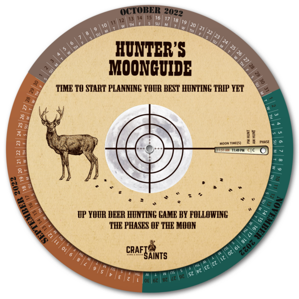 Deer Hunters Moon Guide 2022/23, Portable & WeatherProof Lunar