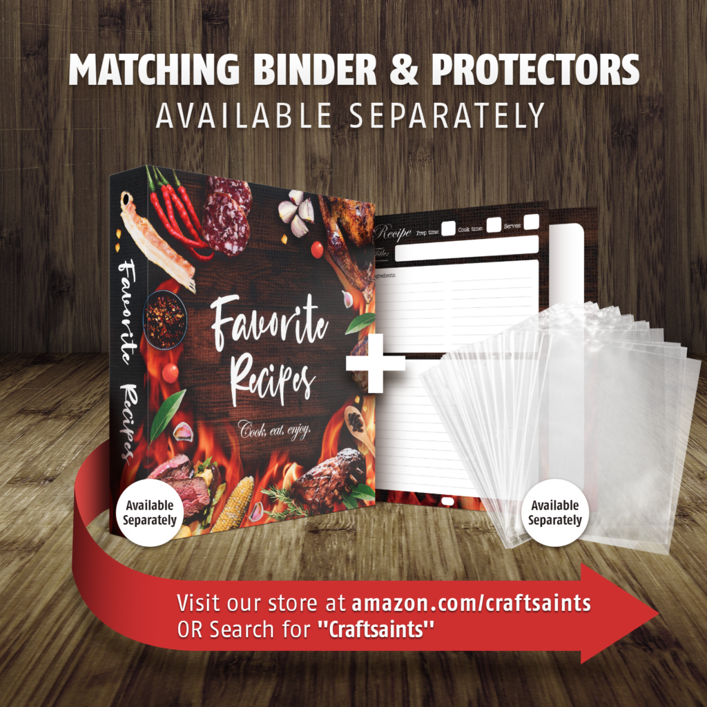 Recipe Sheets For Recipe Binders 8.5×11'' (BBQ) CraftSaints