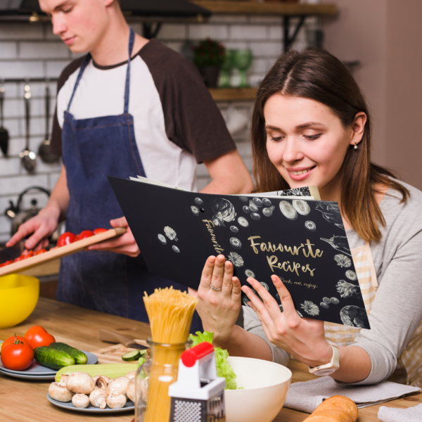 black recipe binder