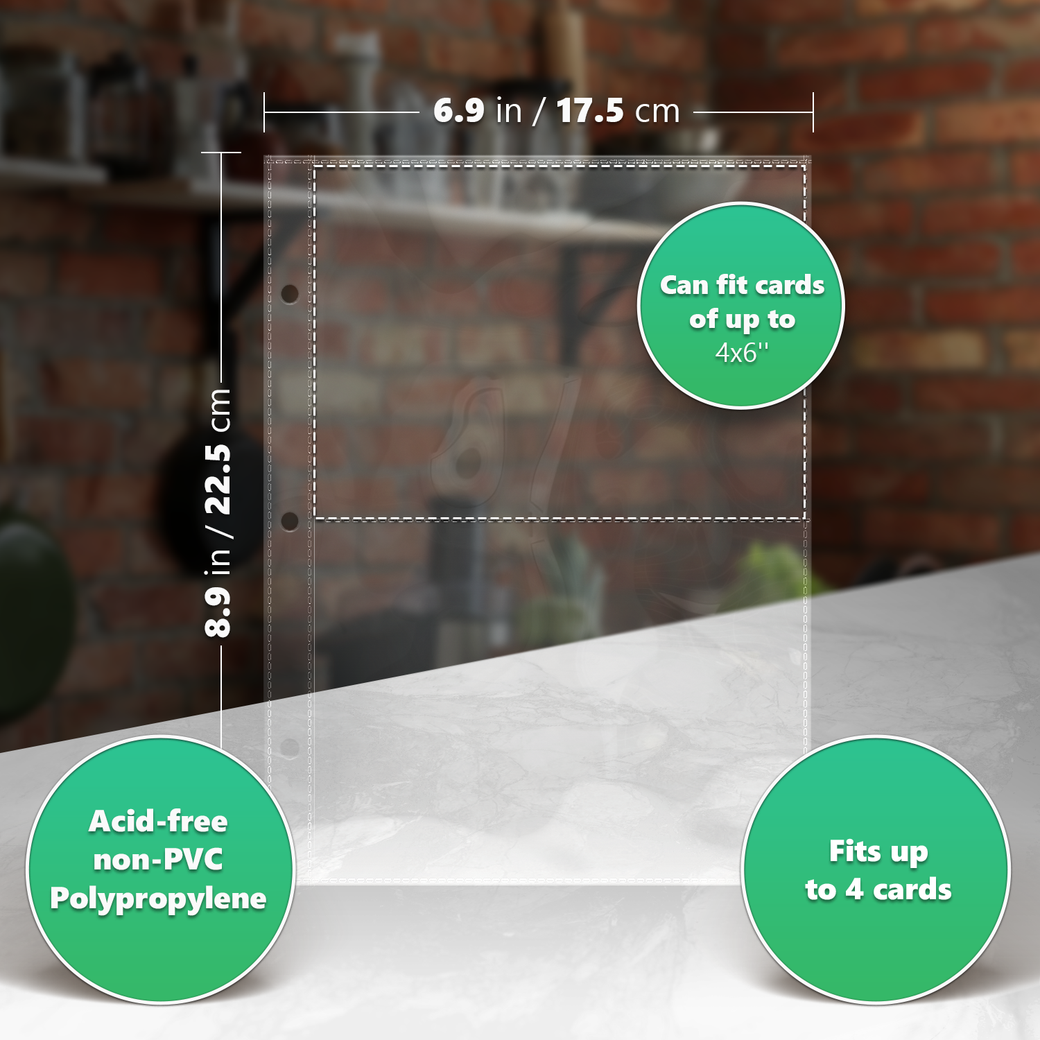 Mini Plastic Sleeves, 2-Slot 4x6'' 6.9×8.9'' - Image 2